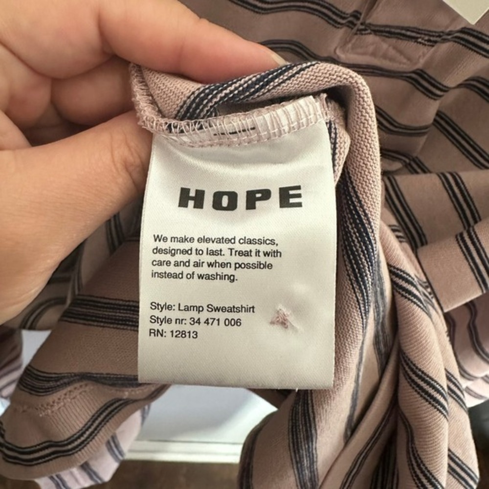 NEW HOPE Stockholm Men's Lamp Sweatshirt Old Pink Striped Long Sleeve Size 54 - Picture 6 of 11